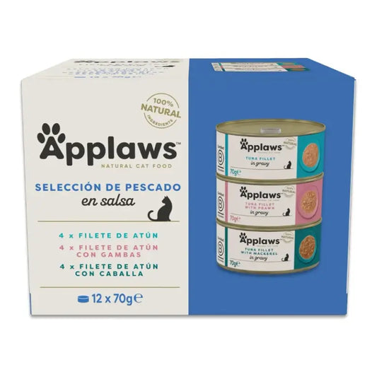 Applaws Cat Dosen-Sortiment „Fisch in Soße“, Multipack, 12 × 70 g