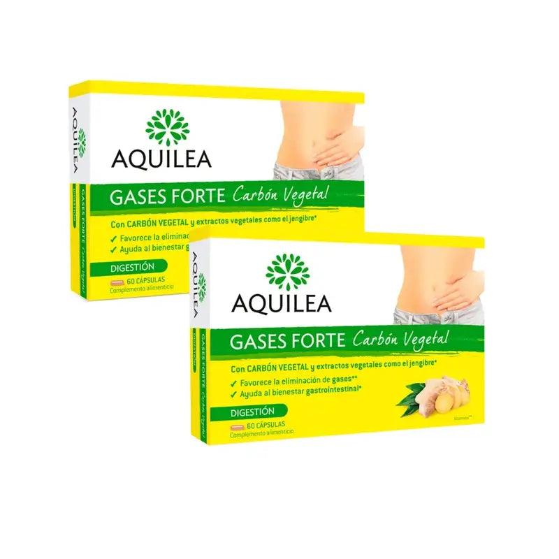 Aquilea Gase Forte Pflanzliche Kohle, 2X60 Kapseln