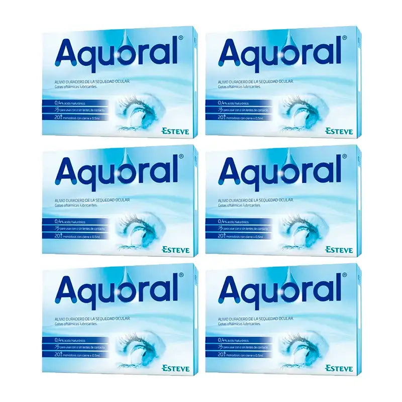 Aquoral Ophthalmologische Tropfen, Packung 6 x 20 Einzeldosen
