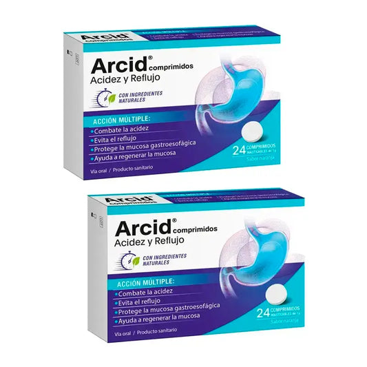 Arcid Sodbrennen & Reflux, Packung mit 2 x 24 Tabletten
