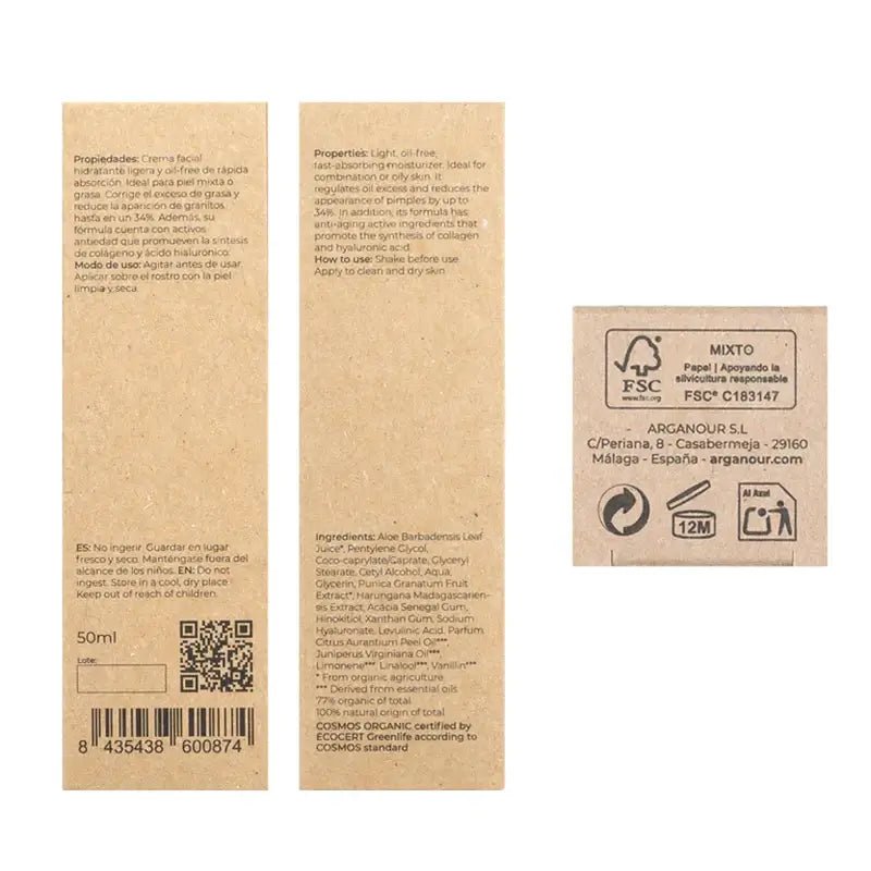 Arganour Gesichtscreme für fettige/Mischhaut, 50 Ml