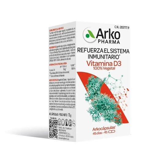 Arkopharma Arkocápsulas Vitamin D3 100% pflanzlich, 45 Kapseln
