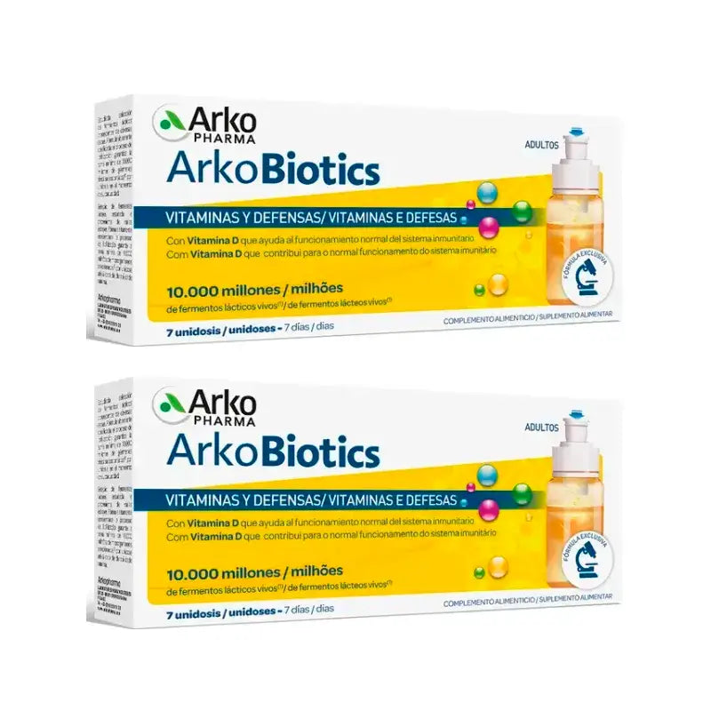 Arkopharma Arkobiotika Vitamine und Abwehrkräfte Erwachsene, 2x7 Einzeldosis-Packungen