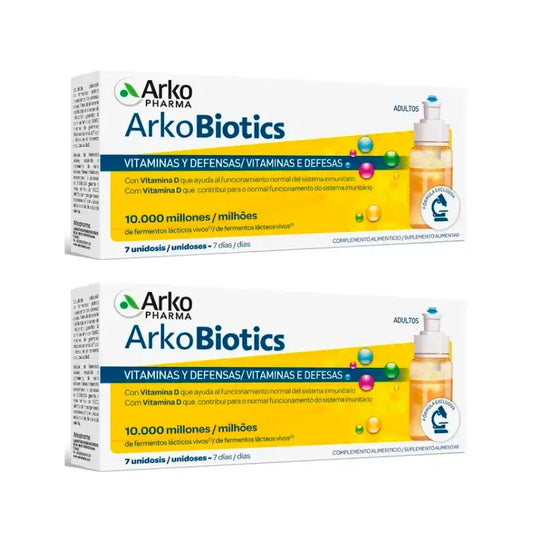 Arkopharma Arkobiotika Vitamine und Abwehrkräfte Erwachsene, 2x7 Einzeldosis-Packungen