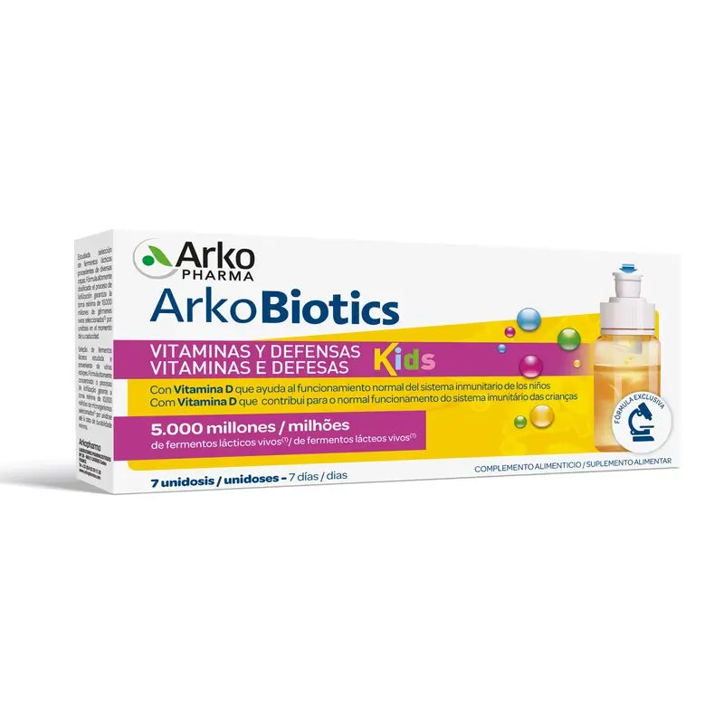 Arkopharma Arkobiotika Vitamine und Abwehrkräfte Kinder, 7 Einzeldosen