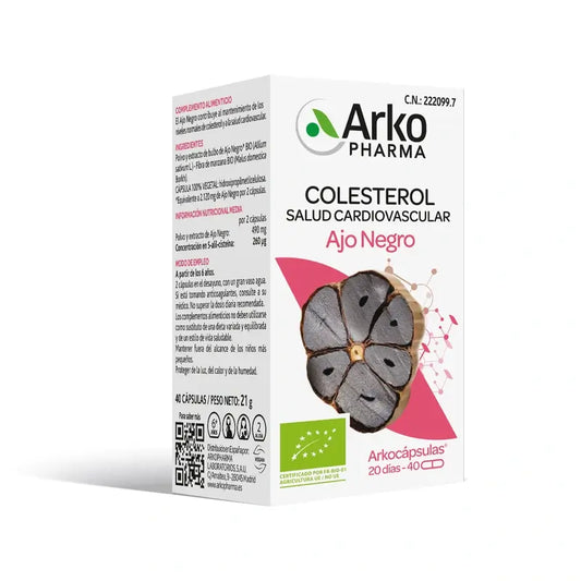 Arkopharma Arkocápsulas Bio Schwarzer Knoblauch, 40 Kapseln