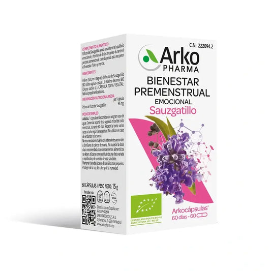 Arkopharma Arkocápsulas Sauzgatillo Bio, 60 Kapseln