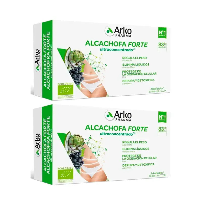 Arkopharma Arkofluido Artichoke Forte Ultraconcentrate + Aloe Vera, 2X20 phials