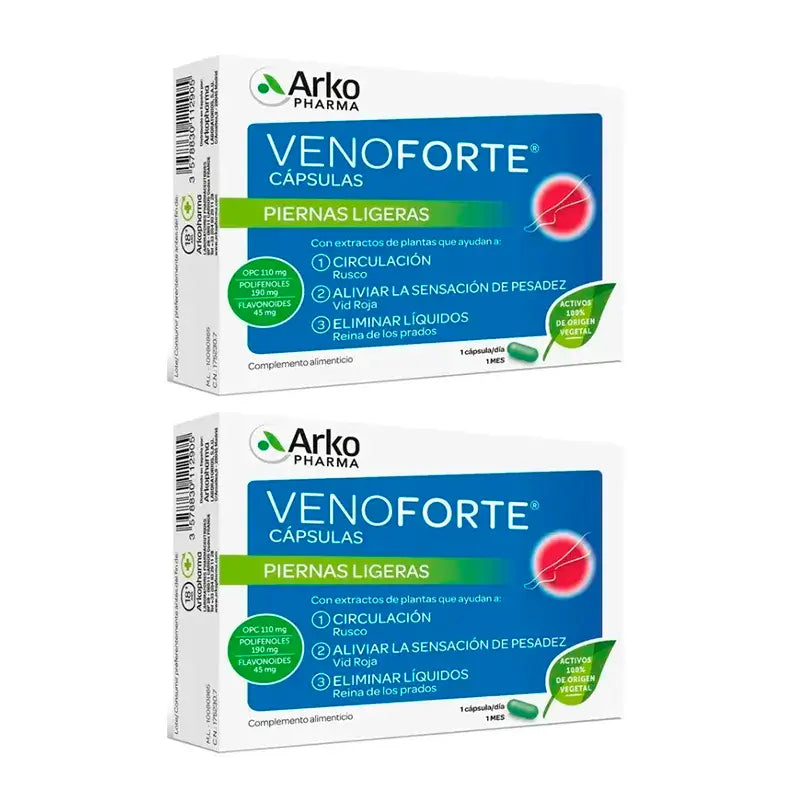 Arkopharma Venoforte, Pack 2 x 30 Capsules