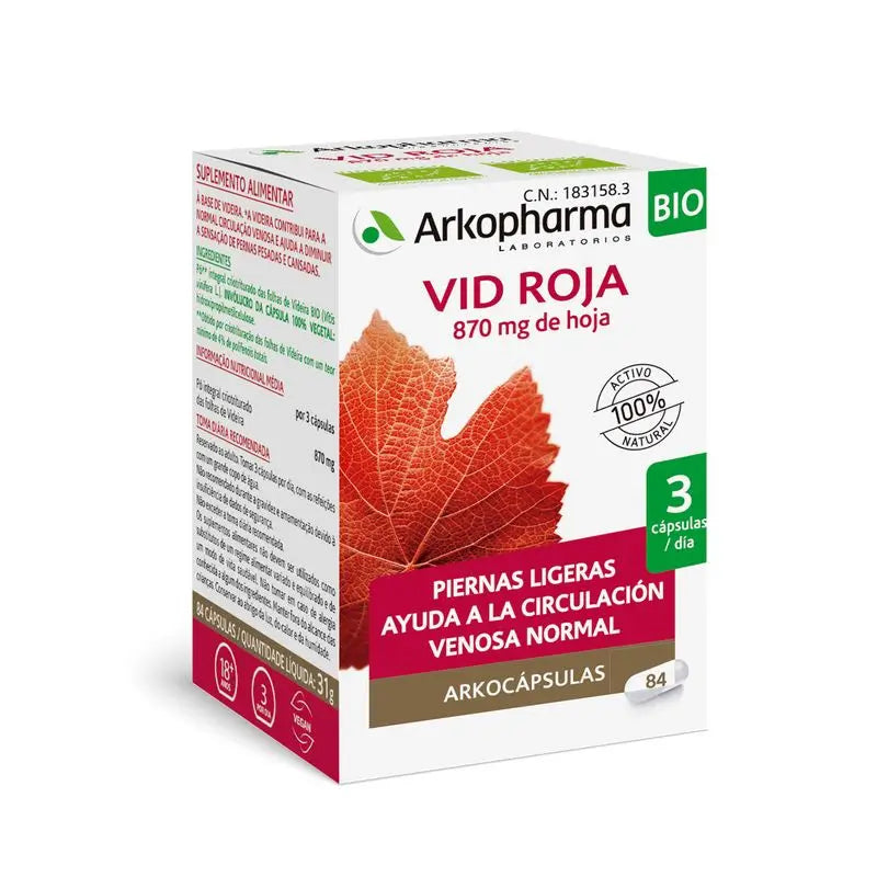 Arkocápsulas Red Vine Bio 84 Capsules Arkopharma