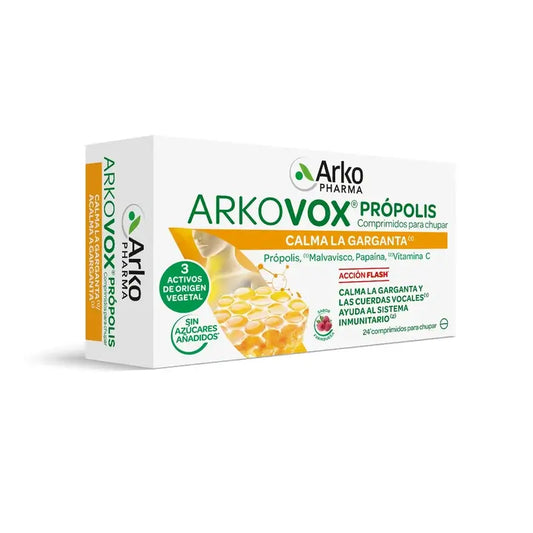 Arkovox Propolis-Vitamin C mit Himbeergeschmack, 24 Stück