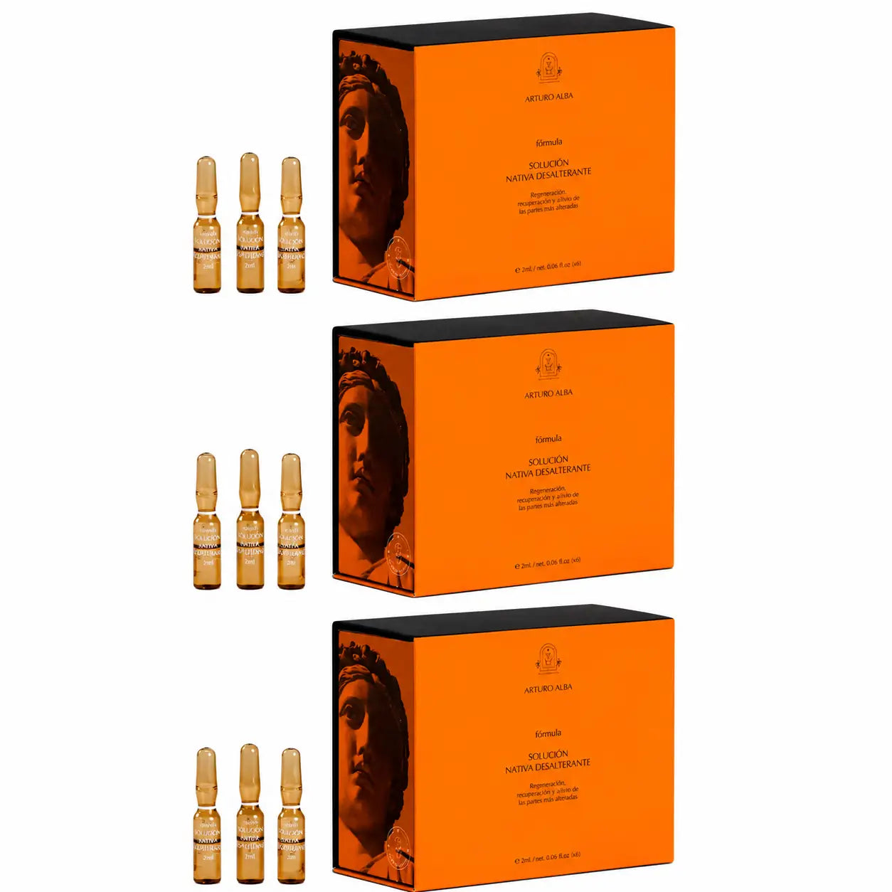 Arturo Alba Formula Solucion Nativa – Entsalzungsmittel, 20 Ampullen à 1 ml, 3er-Pack