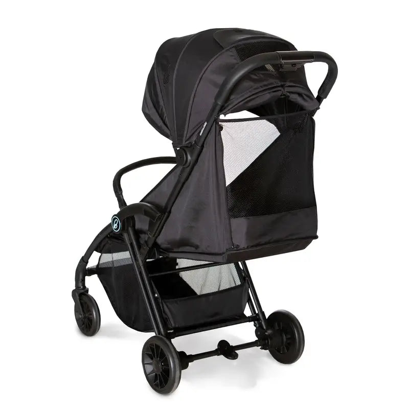 Asalvo Kinderwagen Plis Plas Schwarz mit schwarzem Fahrgestell