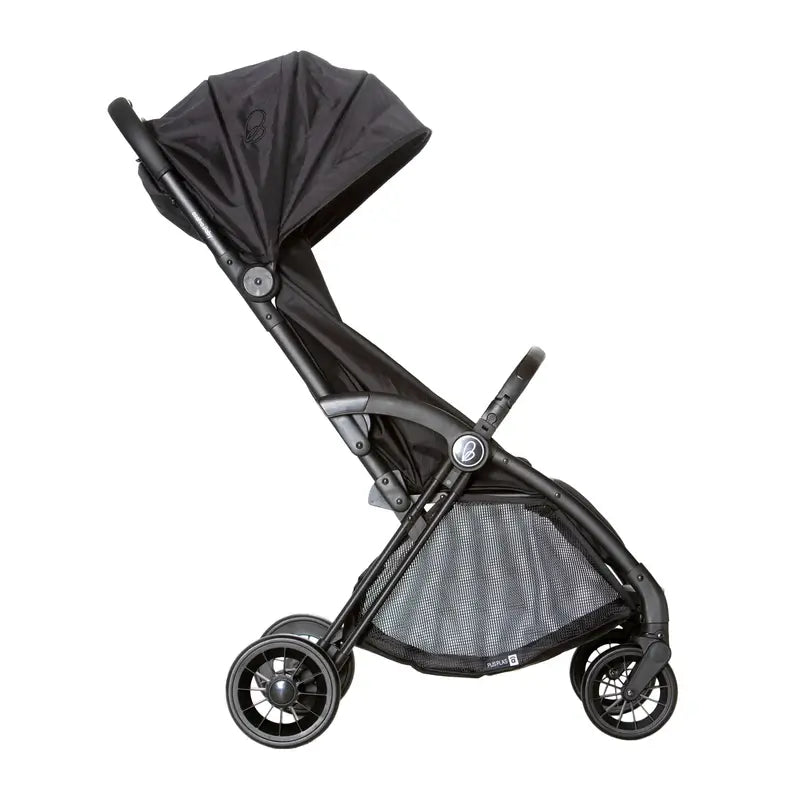 Asalvo Kinderwagen Plis Plas Schwarz mit schwarzem Fahrgestell