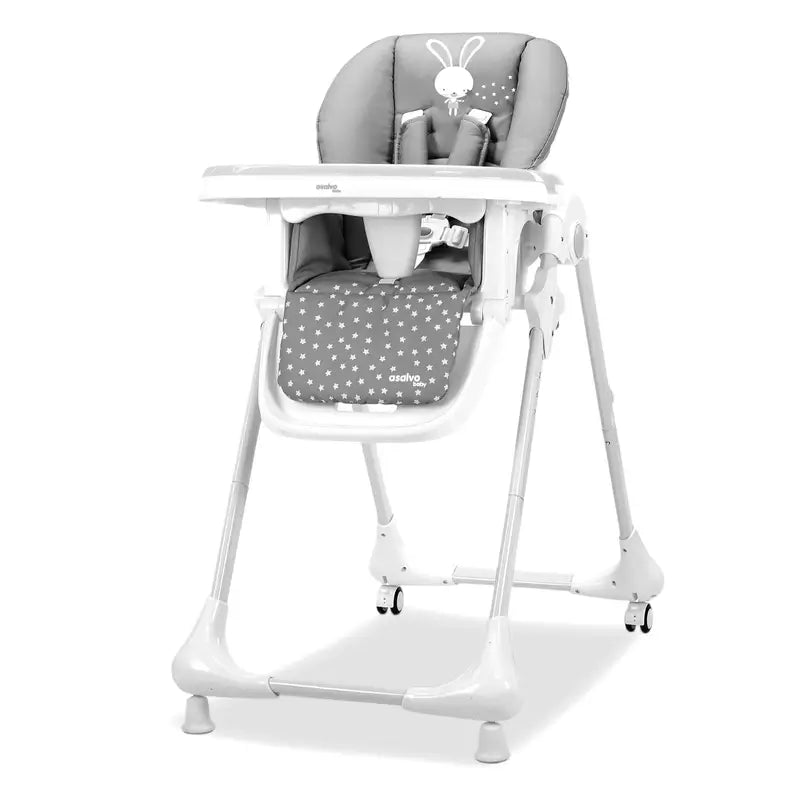 Asalvo Hochstuhl mit Rädern Bunny Grey