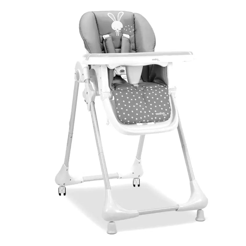 Asalvo Hochstuhl mit Rädern Bunny Grey