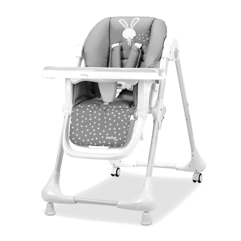Asalvo Hochstuhl mit Rädern Bunny Grey