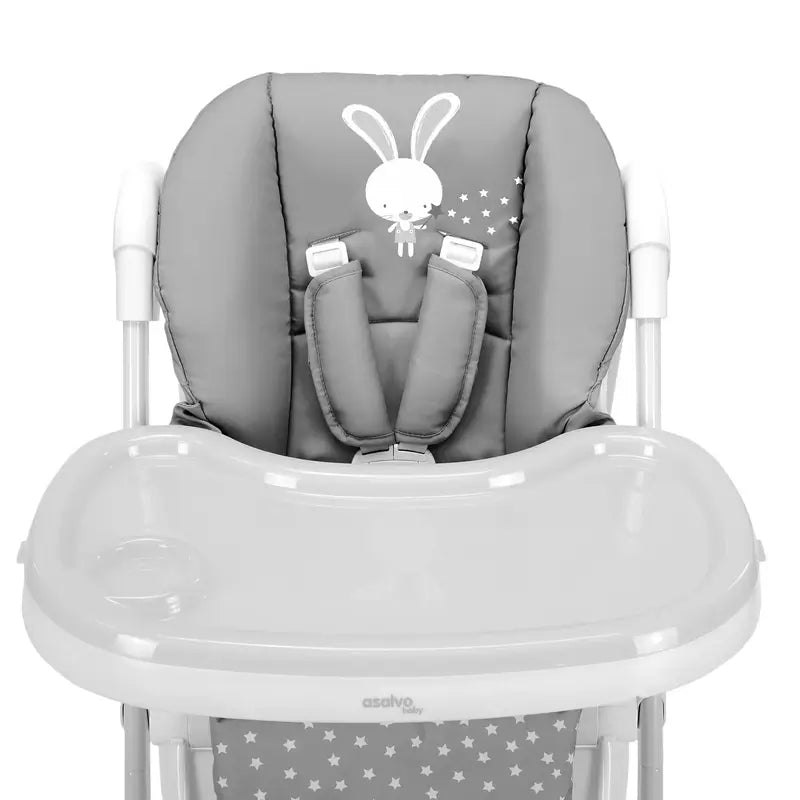 Asalvo Hochstuhl mit Rädern Bunny Grey