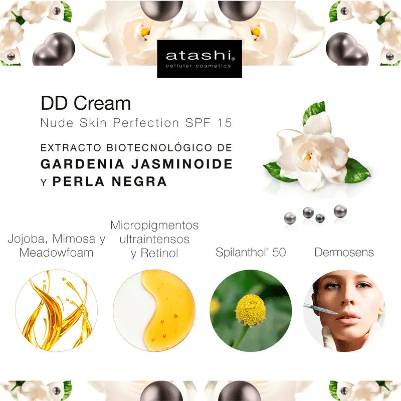 Atashi Dd Creme Feuchtigkeitscreme mit Farbe Spf 15 - Intensiver Bronzeton