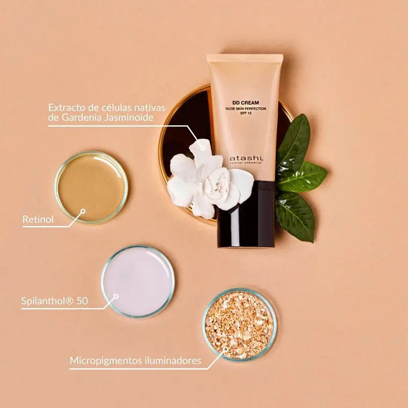 Atashi Dd feuchtigkeitsspendende Feuchtigkeitscreme mit Farbe Spf 15 - Beige Farbton