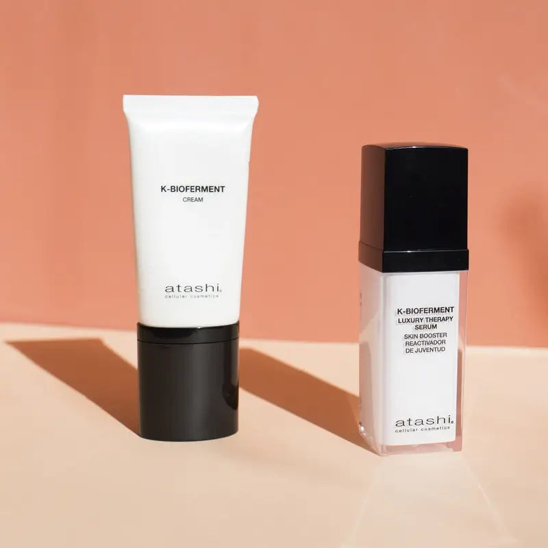 Atashi Ritual K-Bioferment Serum + Revitalisierende Anti-Ageing Creme + Jade Roller Geschenkbox