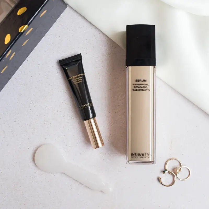 Atashi Anti-Ageing Redensifying Serum + Anti-Falten-Augenkonturenkasten