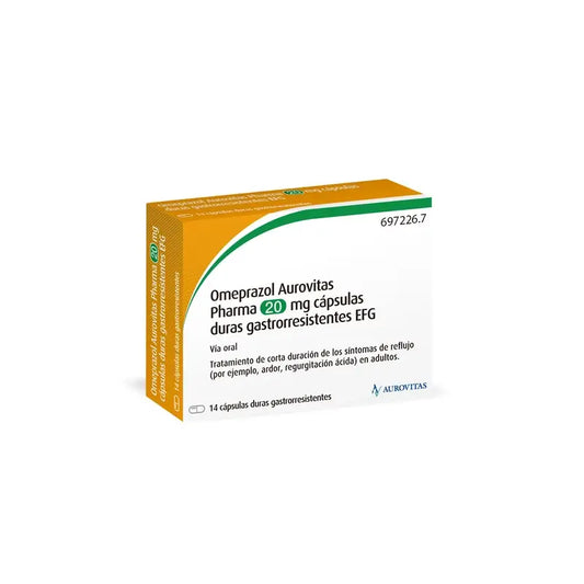 Aurovitas Omeprazol Pharma Efg 20 Mg , 14 magensaftresistente Kapseln Blisterpackung