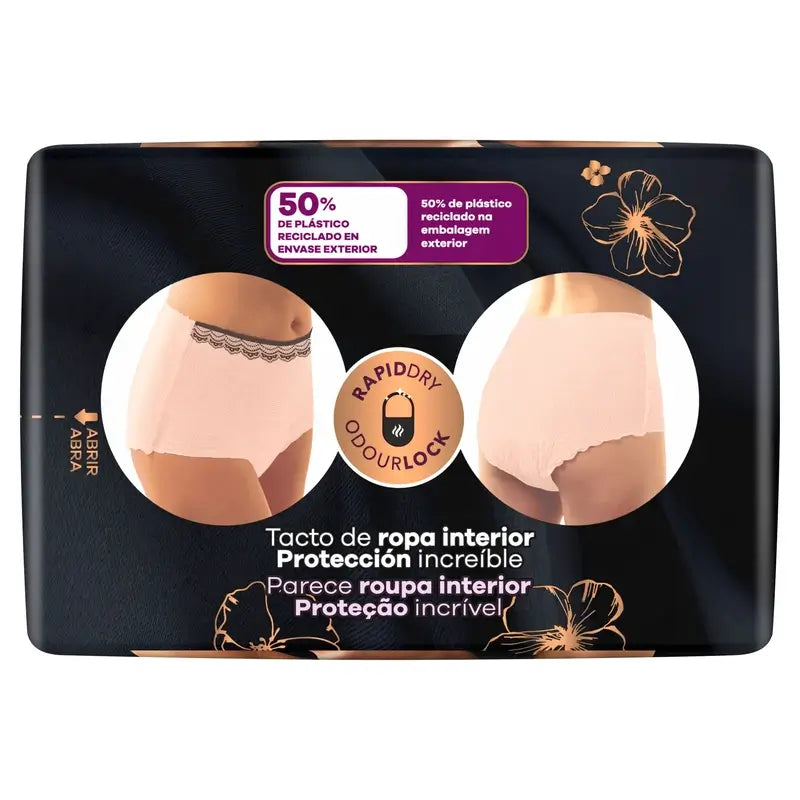Ausonia Discreet Boutique Inkontinenz-Slips Beige Plus Größe M, 9 Slips