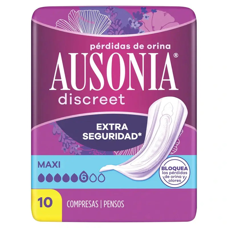Ausonia Discreet Maxi Pads gegen Urinverlust, 10 Stück