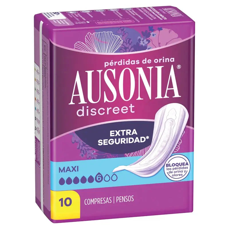 Ausonia Discreet Maxi Pads gegen Urinverlust, 10 Stück