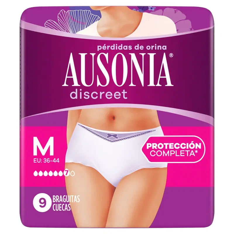 Ausonia Discreet Inkontinenzslips Plus Größe M, 9 Slips