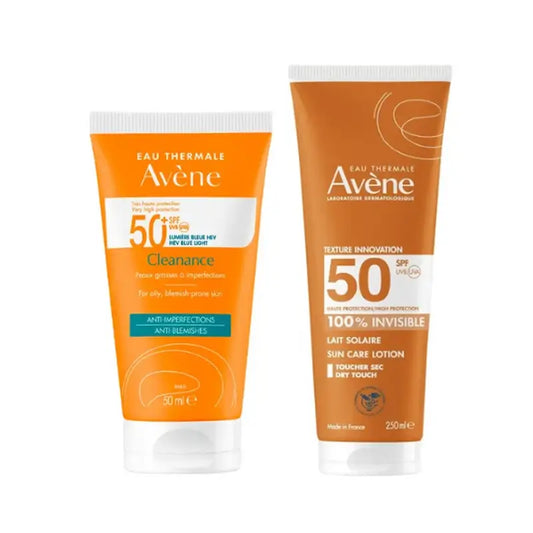Avène Cleanance Spf 50+ 50 Ml + Unsichtbare Milch Spf 50 250 Ml