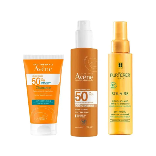 Avène Cleanance Spf 50+ 50 ml + Unsichtbares Spray Spf 50 200 ml + Sonnenschutzöl Kpf 50⁺ 100 ml