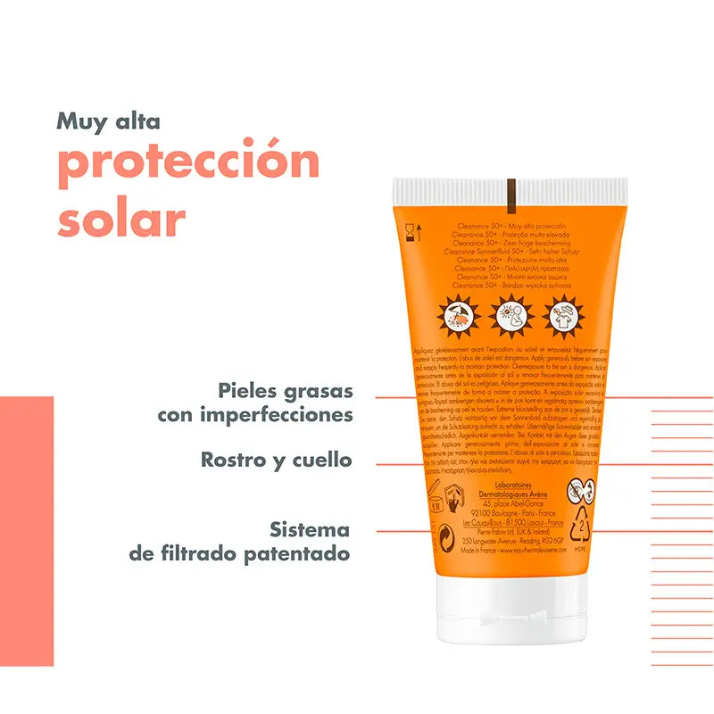 Avène Cleanance Solar SPF 50+, fettige Haut, 50 ml