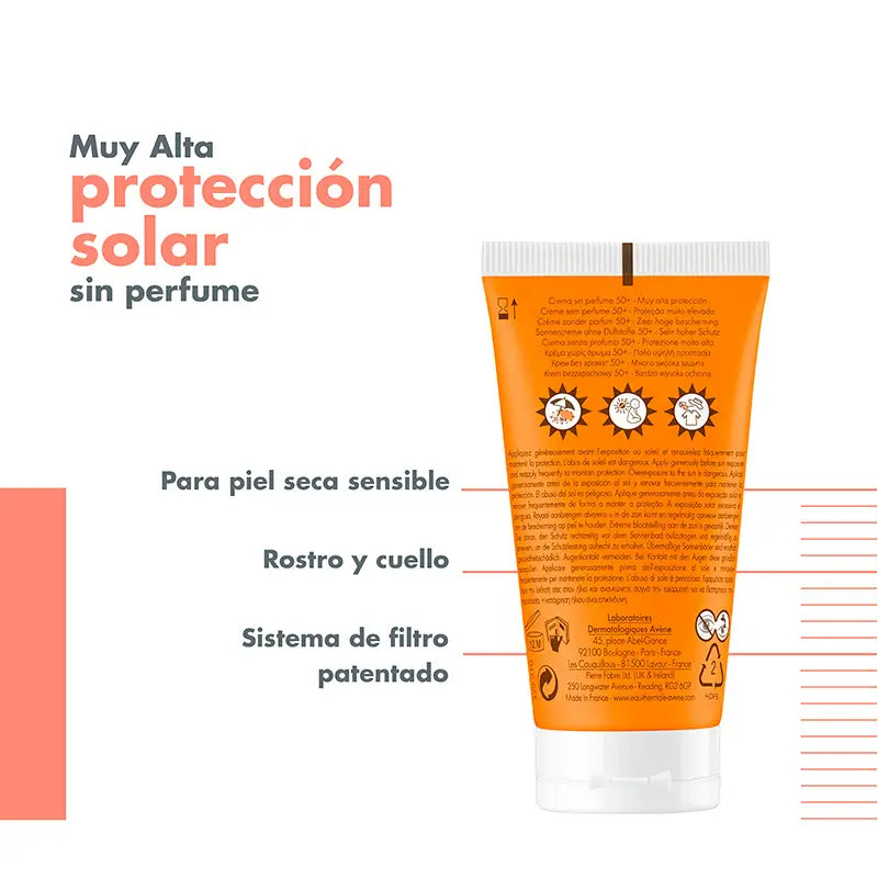 Avène Sonnenschutz SPF 50+ Unparfümiert 50 ml