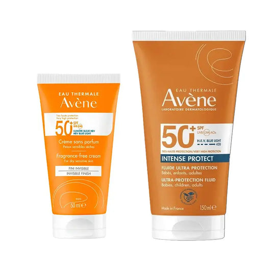 Avène Unparfümierte Spf 50+ Creme 50 ml + Intense Protect Spf50+ 150 ml