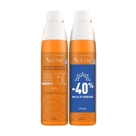 Avène Eau Thermale Spray Spf 50+ Packung 2 X 200 Ml