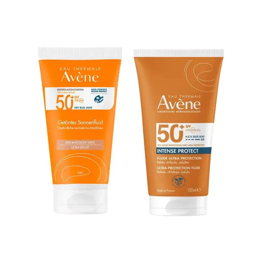 Avène Fluid Spf 50+ Farbe 50 ml + Intense Protect Spf50+ 150 ml