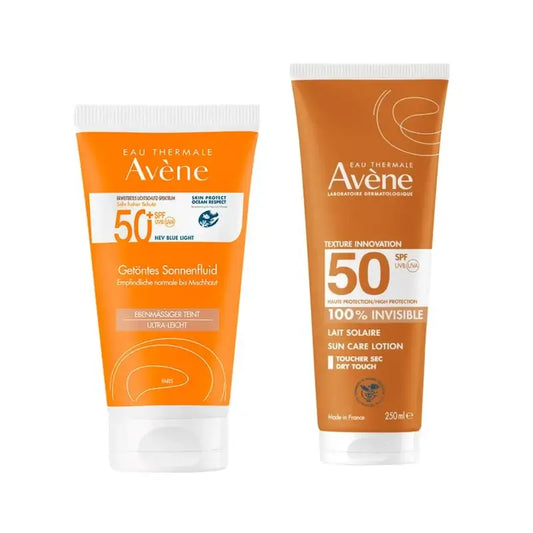 Avène Fluid Spf 50+ Farbe 50 ml + Unsichtbare Milch Spf 50 250 ml