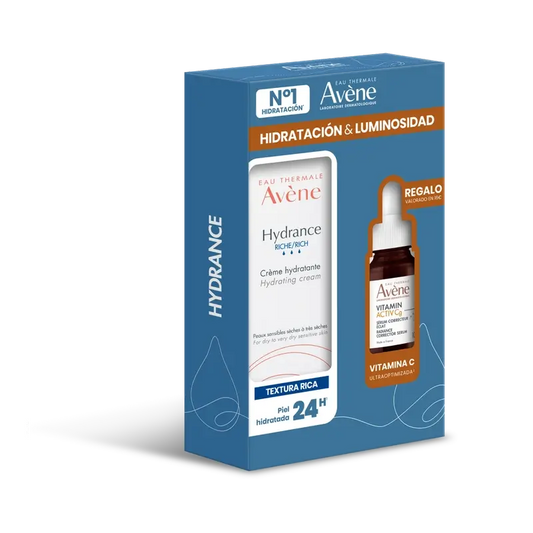 Avène Pack Hydrance Rich Moisturising Cream + Geschenk Vitamin Activ Cg Brightening Corrective Serum 10Ml