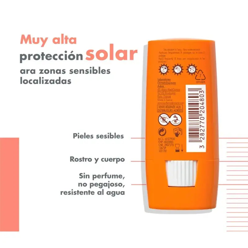 Avène Sonnenschutzstift SPF 50+ Empfindliche Bereiche 8 g