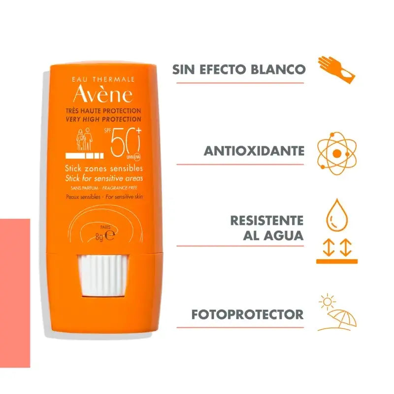 Avène Sonnenschutzstift SPF 50+ Empfindliche Bereiche 8 g