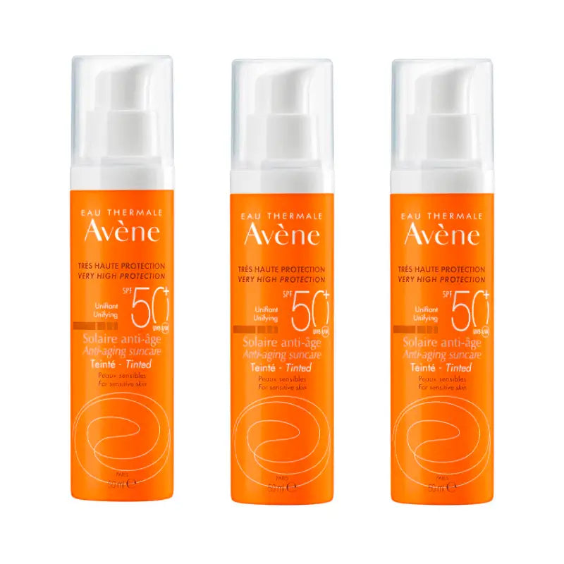 Avène Anti-Ageing-Sonnenschutz Spf 50+ Farbiger Gesichtsschutz, 3 x 50 ml