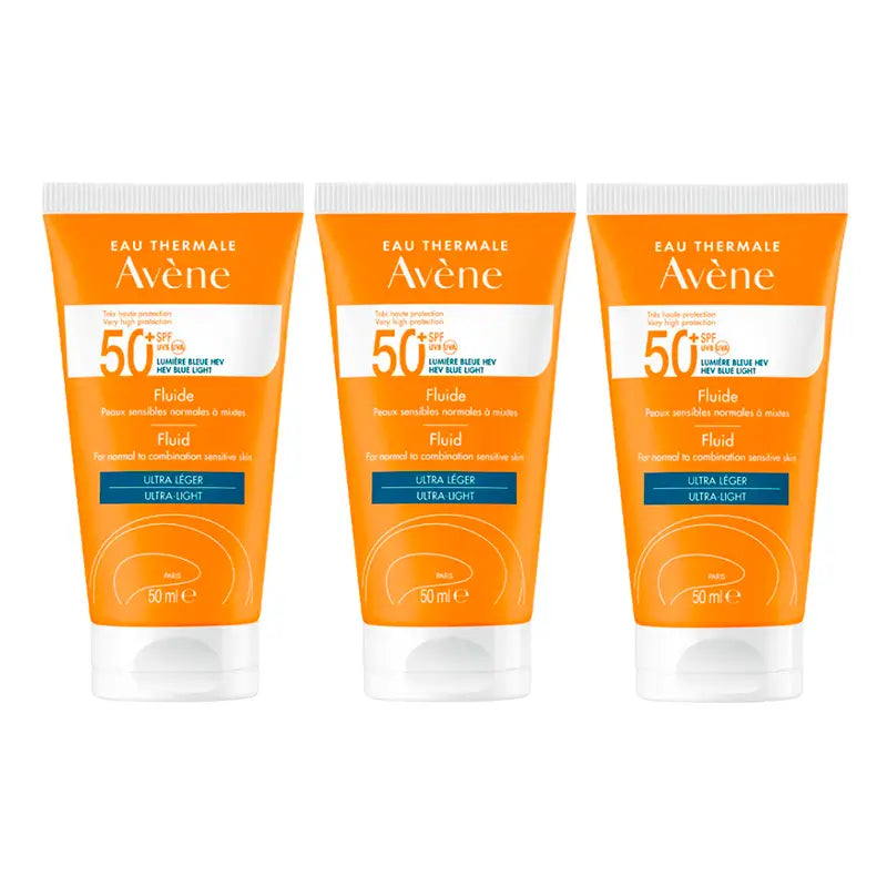 Avène Sonnenschutz Fluid Spf50+, 3 x 50 ml