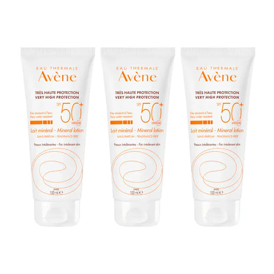 Avène Sonnenschutz Mineralmilch Intolerante Haut Spf 50+, 3 x 100 ml