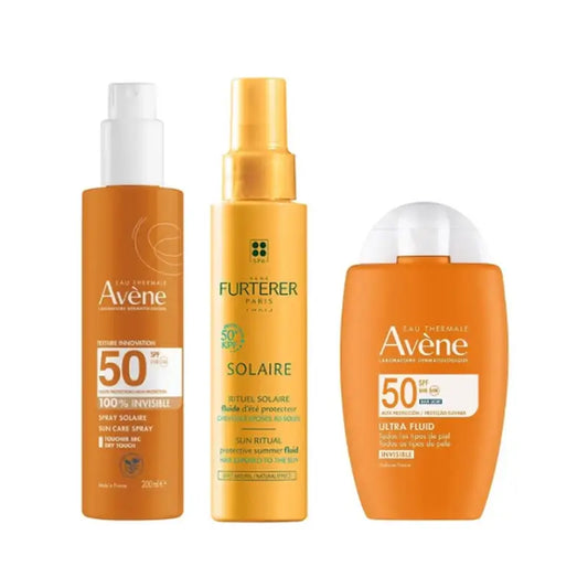 Avène Ultra Invisible Fluid Spf50 50 Ml + Invisible Spray Spf 50 200 Ml + Protective Sunscreen Fluid Kpf 50⁺ 100 Ml