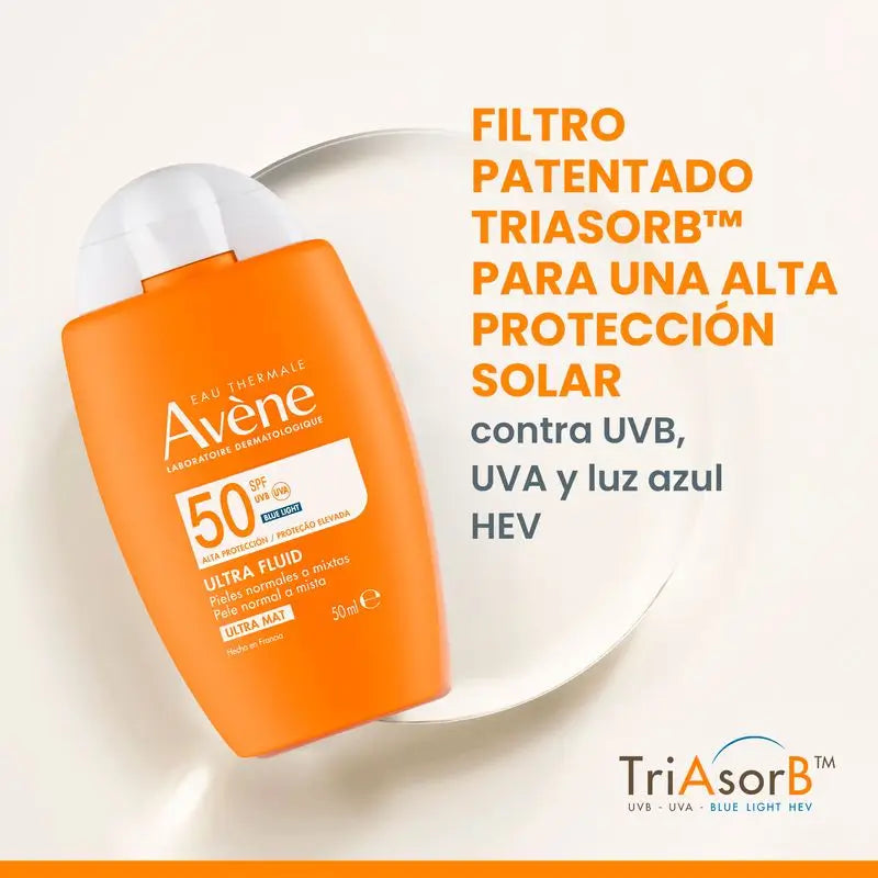 Avène Ultra Fluid Ultra Matte Spf50+, 50 ml