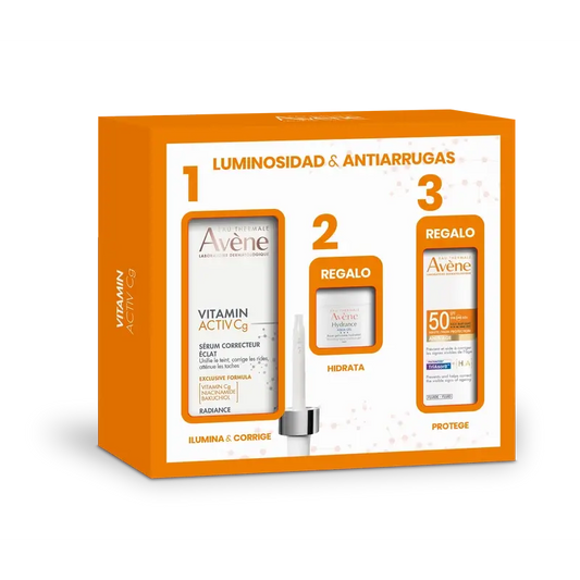 Avène Vitamin Activ Cg Serum 30Ml + Hydrance Aqua-Gel Feuchtigkeitscreme 7 Ml + Anti-Ageing Sonnenschutz Fluid Spf50 5 Ml