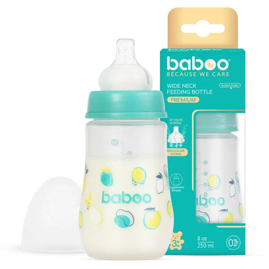 Baboo Trinkflasche Anti-Colic 3+ Monate Lagoon Fiesta, 250 ml