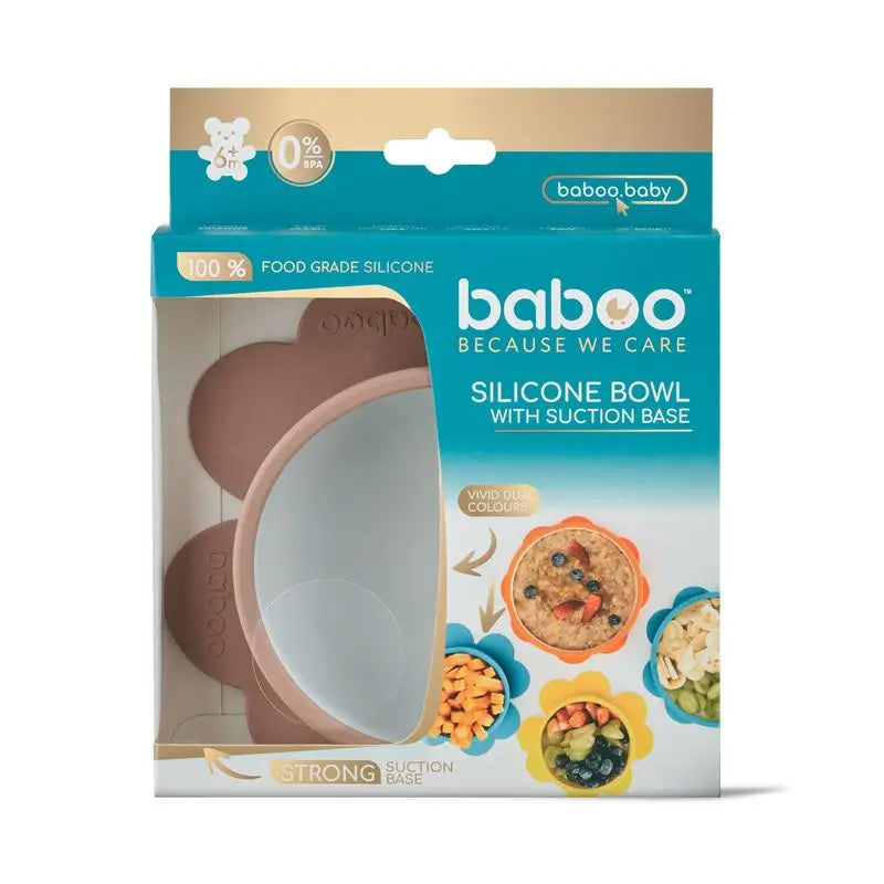 Baboo Saugnapf Silikonschüssel, 6+ Monate Kakao